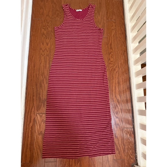 Marine Layer Dresses & Skirts - Marine Layer Striped Ribbed Maxi Tank Dress Red Pink Womens Large